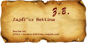 Zajácz Bettina névjegykártya